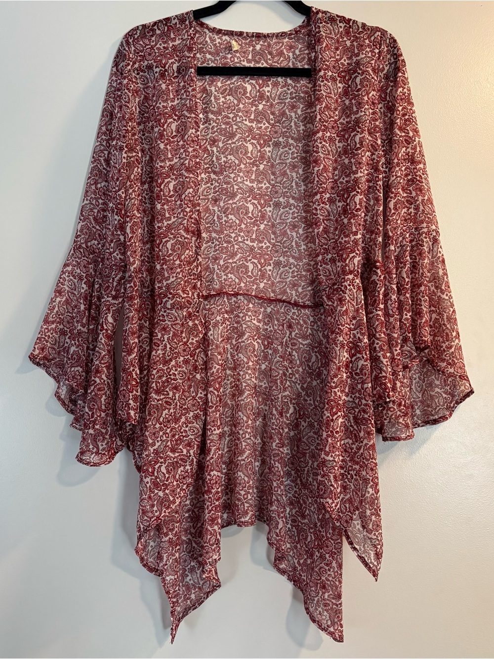 Hollister Sheer Paisley Floral Kimono Cardigan SZ SMALL